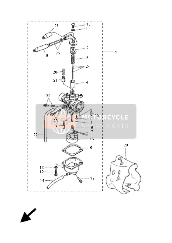 Yamaha EW50N SLIDER 2007 Carburateur pour un 2007 Yamaha EW50N SLIDER